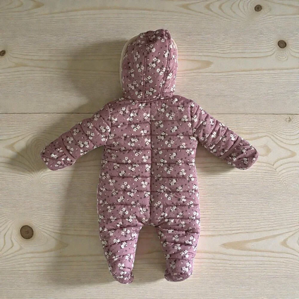 Nicole Miller New York, Baby Girl Outerwear Snowsuit Pink Floral Sz 6-9M - Picture 2 of 9